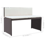 5 Piece Outdoor Dining Set Steel Poly Rattan Brown - Extra Image