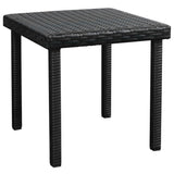 Sun Lounger with Cushion & Table Poly Rattan Black - Low Angle