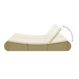 Outdoor Lounge Bed Poly Rattan Beige - Low Angle