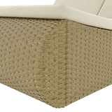 Outdoor Lounge Bed Poly Rattan Beige - Extra Image