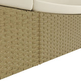 Outdoor Lounge Bed Poly Rattan Beige - Extra Image