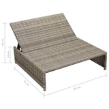 5 Piece Garden Lounge Set with Cushions Poly Rattan Grey - Extra Image
