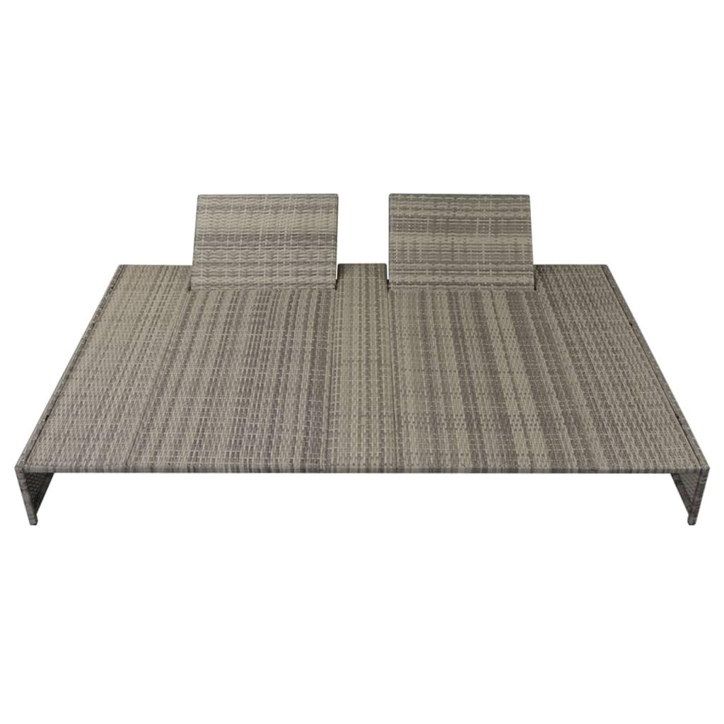 5 Piece Garden Lounge Set with Cushions Poly Rattan Grey