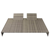 5 Piece Garden Lounge Set with Cushions Poly Rattan Grey - Rear View
