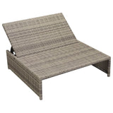 5 Piece Garden Lounge Set with Cushions Poly Rattan Grey - Close-Up Angle
