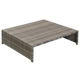 5 Piece Garden Lounge Set with Cushions Poly Rattan Grey - Low Angle