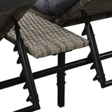 5 Piece Garden Lounge Set with Cushions Poly Rattan Grey - Extra Image