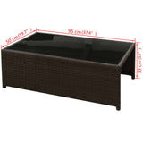 8 Piece Garden Lounge Set with Cushions Poly Rattan Brown - Extra Image