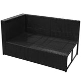 8 Piece Garden Lounge Set with Cushions Poly Rattan Black - Close-Up Angle
