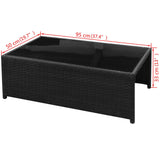 8 Piece Garden Lounge Set with Cushions Poly Rattan Black - Extra Image