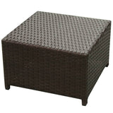 8 Piece Garden Lounge Set with Cushions Poly Rattan Brown - Low Angle
