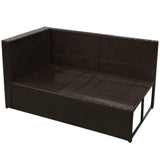 8 Piece Garden Lounge Set with Cushions Poly Rattan Brown - Extra Image
