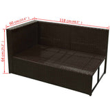 8 Piece Garden Lounge Set with Cushions Poly Rattan Brown - Extra Image