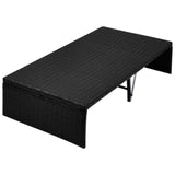 Garden Bed with Canopy Black 190x130 cm Poly Rattan - Rear View