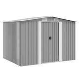 Garden Storage Shed Grey Metal 257x205x178 cm