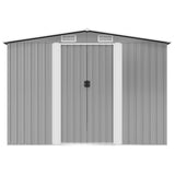 Garden Storage Shed Grey Metal 257x205x178 cm - 45-Degree Angle
