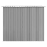 Garden Storage Shed Grey Metal 257x205x178 cm - Rear View