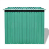 Garden Shed Green Metal - Top-Down View