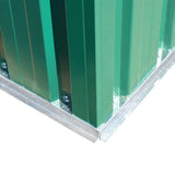 Garden Shed Green Metal - Close-Up Angle