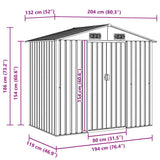 Garden Storage Shed Green Metal 204x132x186 cm - Extra Image