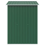 Garden Storage Shed Green Metal 204x132x186 cm
