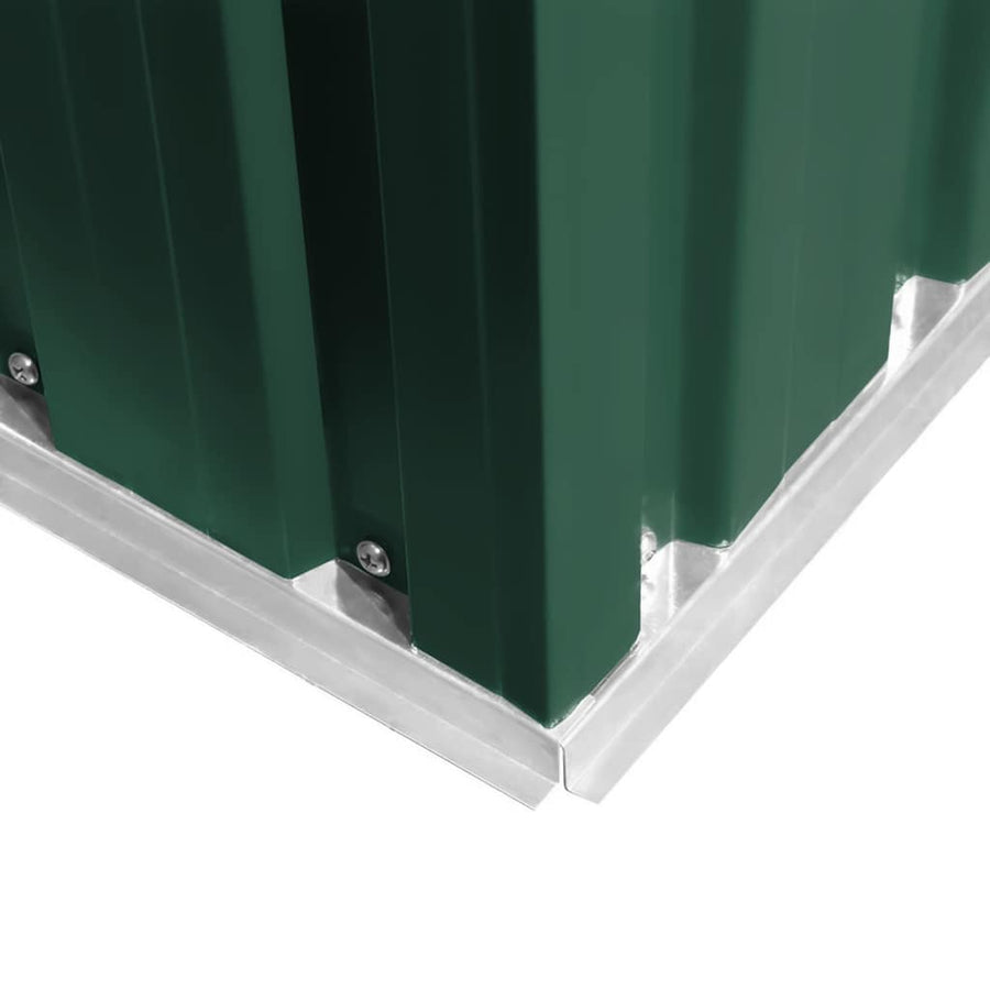 Garden Storage Shed Green Metal 204x132x186 cm