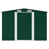 Garden Storage Shed Green Metal 257x205x178 cm
