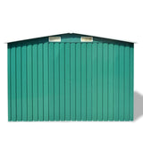 Garden Storage Shed Green Metal 257x205x178 cm - Top-Down View