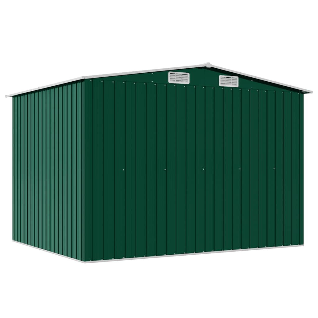 Garden Storage Shed Green Metal 257x205x178 cm