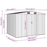 Garden Storage Shed Green Metal 257x205x178 cm - Extra Image