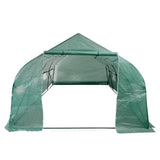 Portable Polytunnel Greenhouse Steel Frame Walk-in 18 m² - Front View
