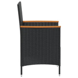 7 Piece Outdoor Dining Set with Cushions Poly Rattan - 45-Degree Angle