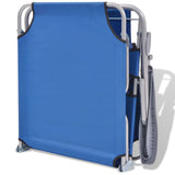 Sun Lounger with Canopy Steel Blue - Close-Up Angle