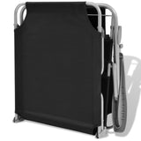 Sun Lounger with Canopy Steel Black - Close-Up Angle