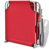 Sun Lounger with Canopy Steel Red - Rear View