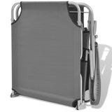 Sun Lounger with Canopy Steel Grey - Close-Up Angle