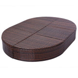 Outdoor Lounge Bed with Cushion Poly Rattan Brown