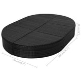 Outdoor Lounge Bed with Cushion Poly Rattan Black - Close-Up Angle