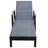 Sun Lounger with Cushion Poly Rattan Brown - 45-Degree Angle