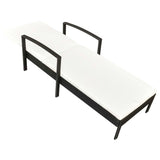 Sun Lounger with Cushion Poly Rattan Black - Side View