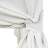 Outdoor Lounge Bed with Curtains Poly Rattan Black - Extra Image