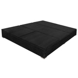 Outdoor Lounge Bed with Umbrella Poly Rattan Black - Close-Up Angle