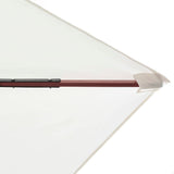 Garden Parasol 200x300 cm Wooden Pole Cream White