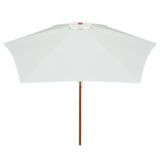 Garden Parasol 270x270 cm Wooden Pole Cream White