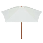 Garden Parasol 270x270 cm Wooden Pole Cream White