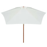 Garden Parasol 270x270 cm Wooden Pole Cream White - Side View