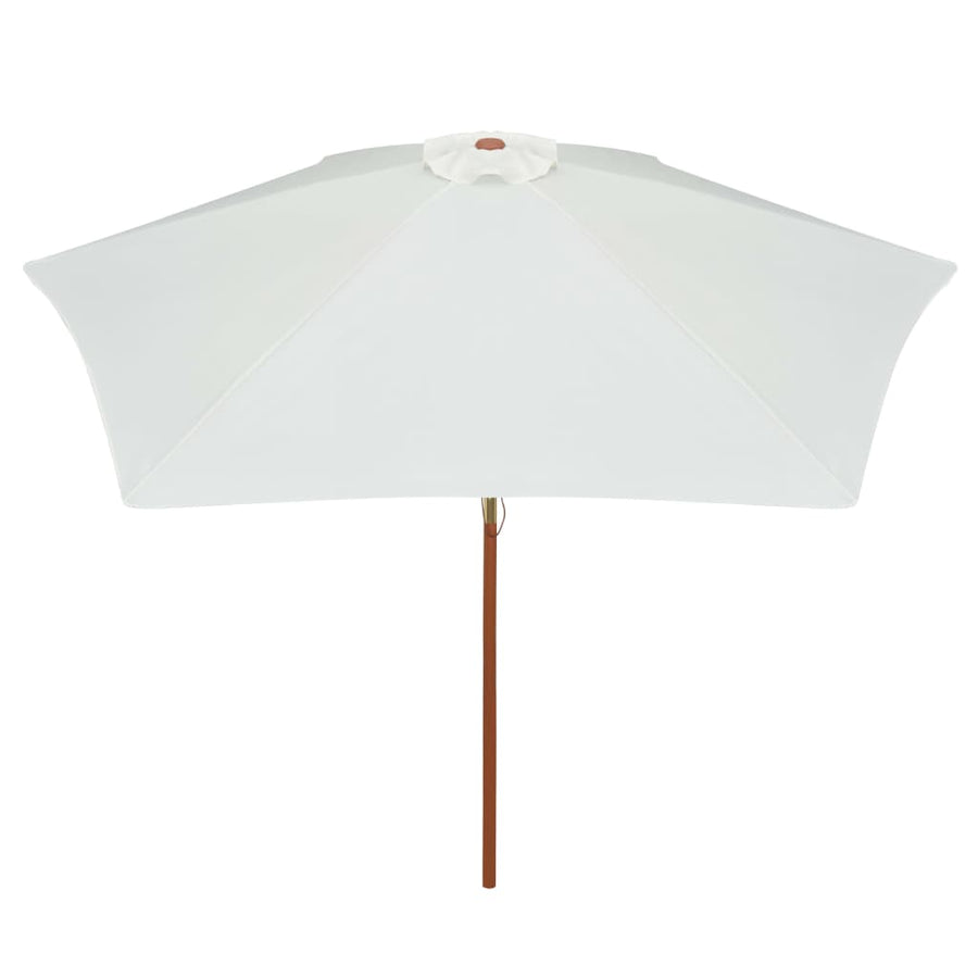 Garden Parasol 270x270 cm Wooden Pole Cream White