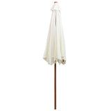Garden Parasol 270x270 cm Wooden Pole Cream White - Top-Down View