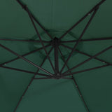 Hanging Garden Parasol with LED Lighting 300 cm Green Metal Pole - Extra Image