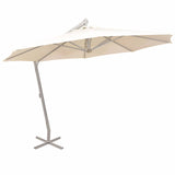 Outdoor Umbrellas Beige Polyester - Front View